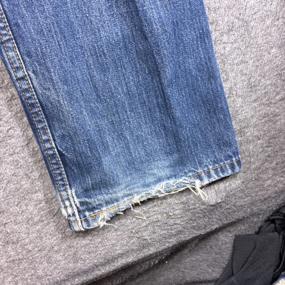 Levi's 514 Straight Leg Jeans Mens 34x32 Blue Distressed Denim
